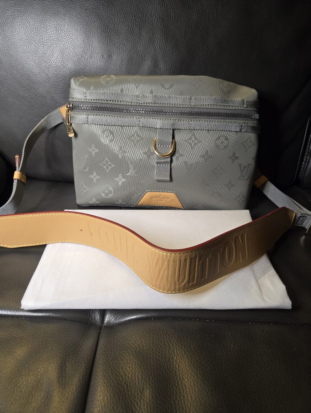 Inspired Gray Monogram Crossbody
